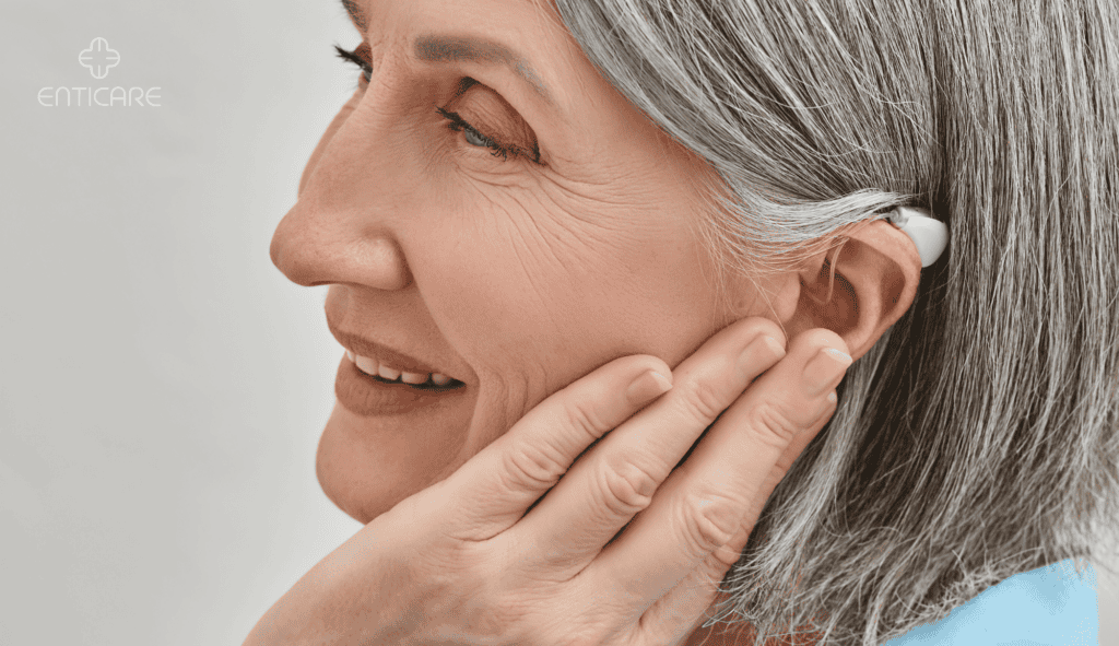 enticare-senior-female-hearing-aid