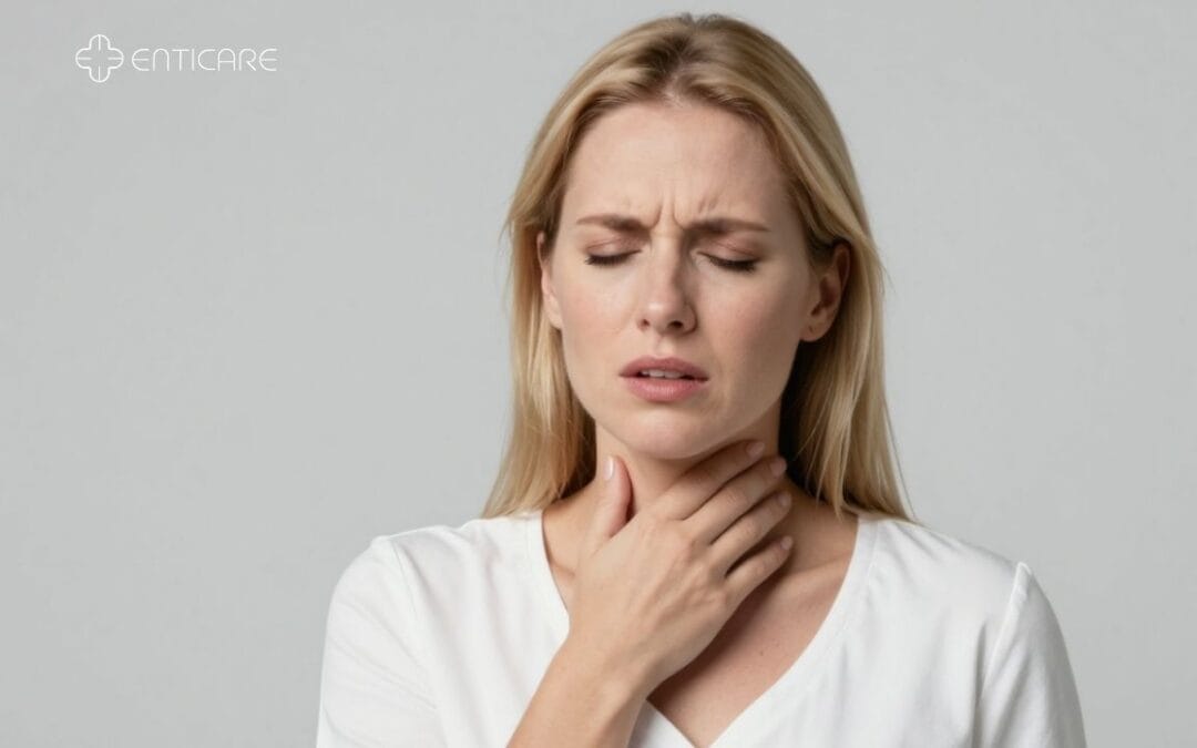 Woman sore throat